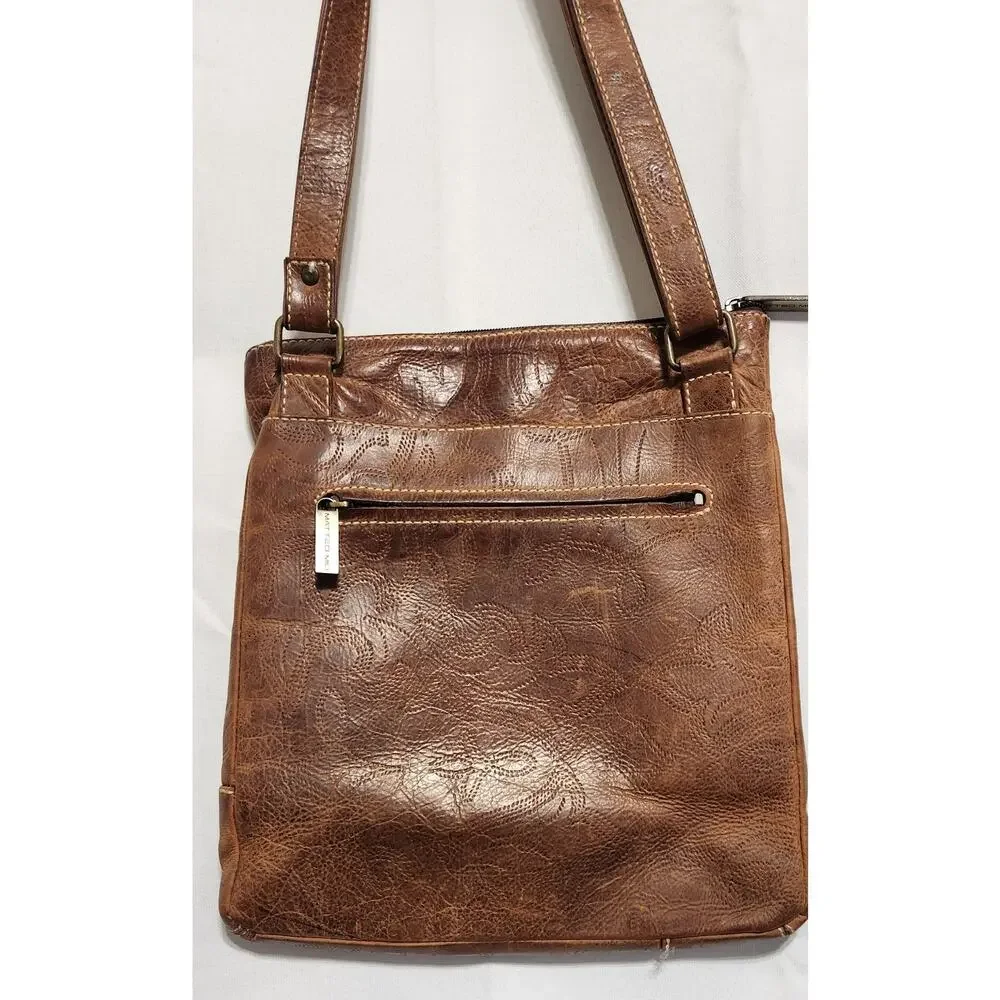 MATTEO MIO‎ BY SALAMA VTG Y2K RUSTIC LEATHER SATCHEL BAG